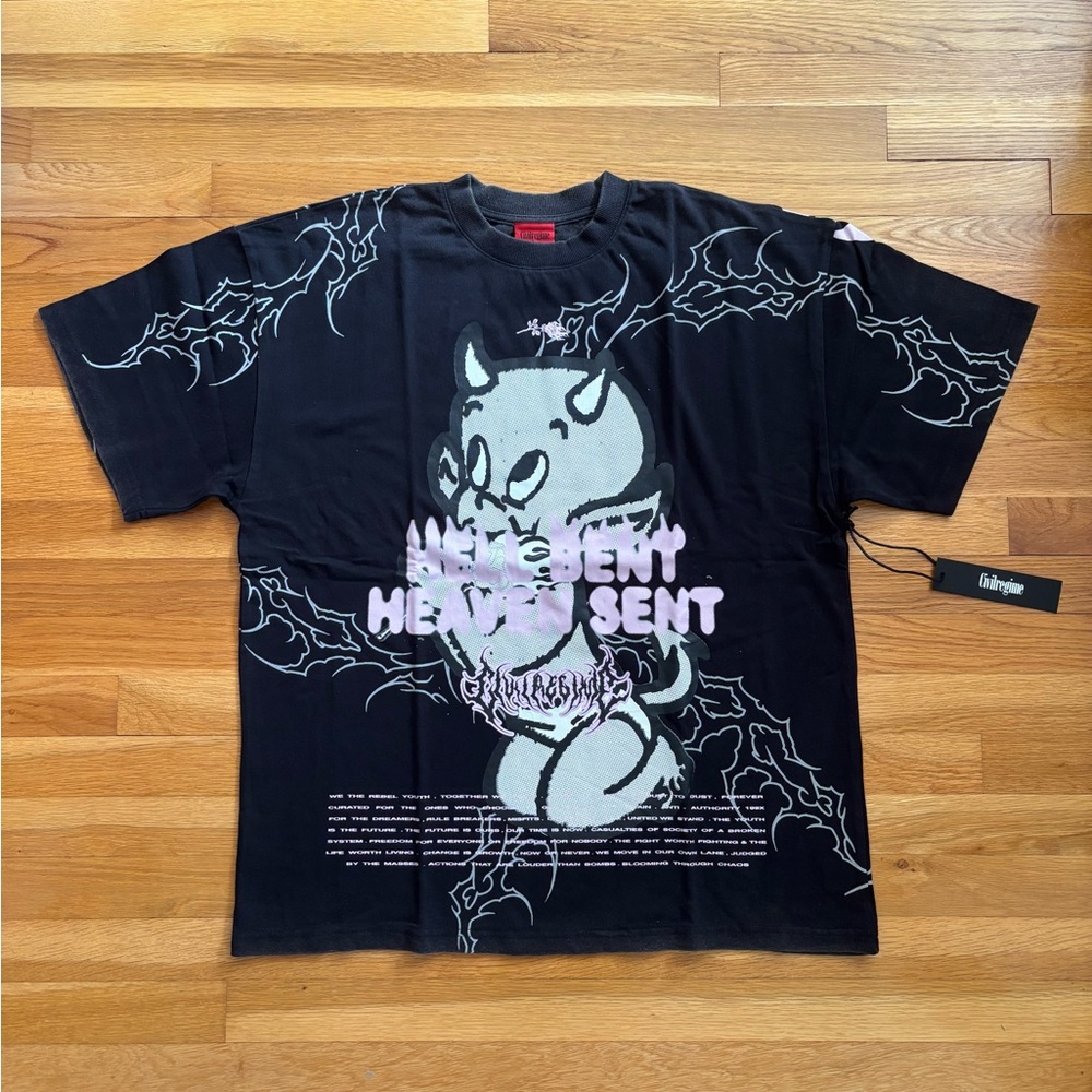 Civil Regime HBHS American Classic Oversized Tee in Vintage Black Size Large